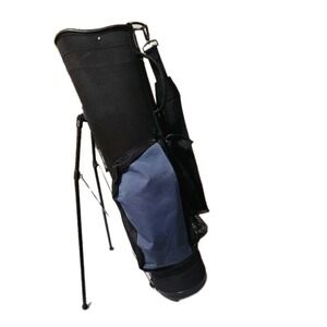 SUPER COOL VINTAGE Dunlop Standing Golf Bag stand Black/Blue- 4-Way Sherpa Lined